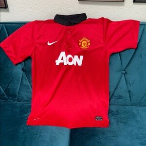 Nike Red and Black Manchester United Jersey